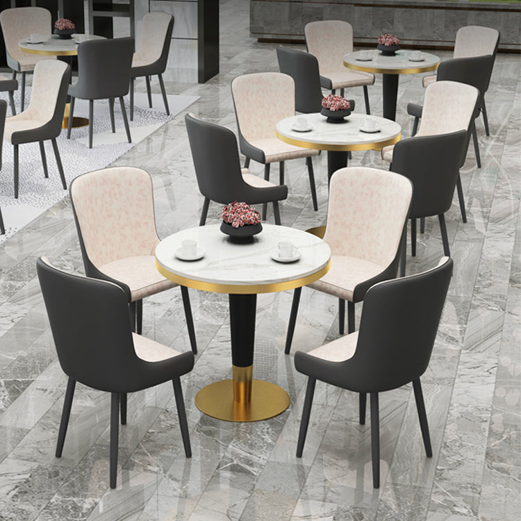 1/2/3/4/5 Pcs Metal Modern Dining Set with Round Dining Table Dinette Set Clearhalo 'Dining Room Sets' 'Dining Tables & Seating' 'dining_room_set' 'furn' 'furn_dining_room_set' 'Furniture' 'furniture_dining_room_set' 'Kitchen & Dining Furniture' 'kitchen&dining_furn' 'kitchen' 4451828