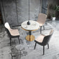 1/2/3/4/5 Pcs Metal Modern Dining Set with Round Dining Table Dinette Set 4 Pieces: Table, 3 Chairs Clearhalo 'Dining Room Sets' 'Dining Tables & Seating' 'dining_room_set' 'furn' 'furn_dining_room_set' 'Furniture' 'furniture_dining_room_set' 'Kitchen & Dining Furniture' 'kitchen&dining_furn' 'kitchen' 4451837