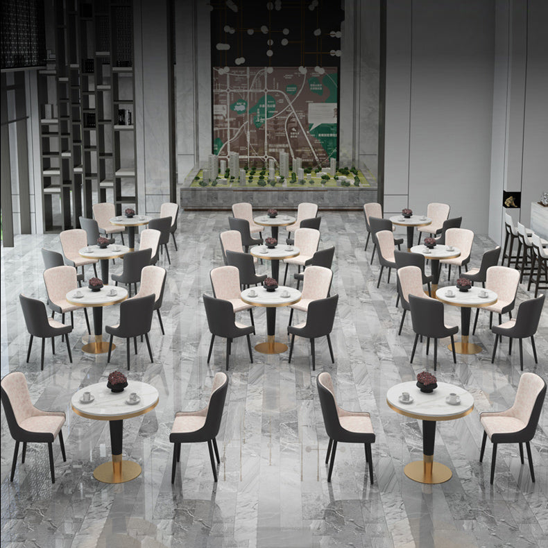 1/2/3/4/5 Pcs Metal Modern Dining Set with Round Dining Table Dinette Set Clearhalo 'Dining Room Sets' 'Dining Tables & Seating' 'dining_room_set' 'furn' 'furn_dining_room_set' 'Furniture' 'furniture_dining_room_set' 'Kitchen & Dining Furniture' 'kitchen&dining_furn' 'kitchen' 4451838