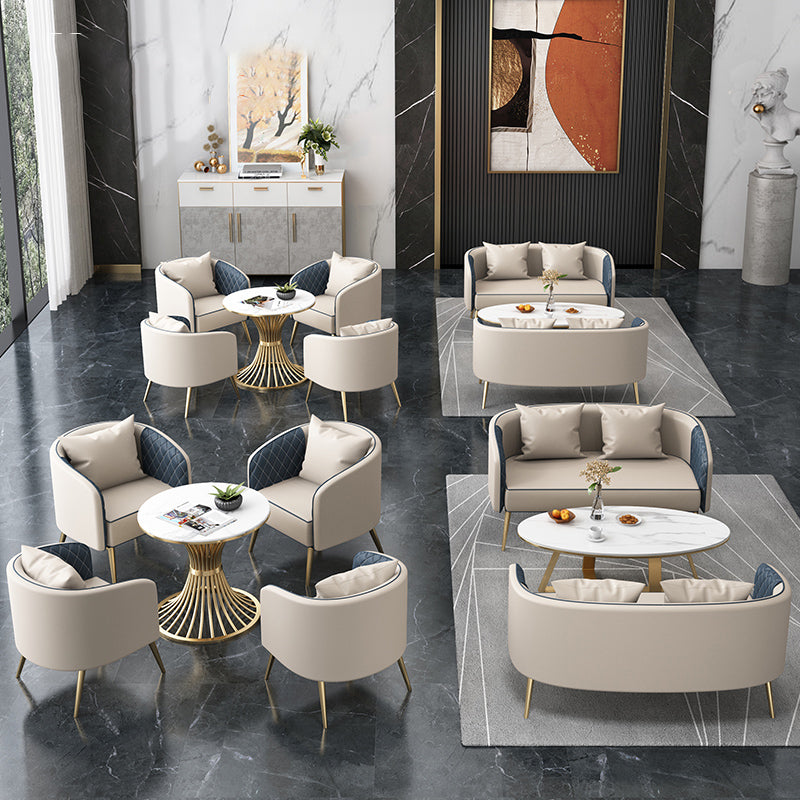 1/5 Pcs Metal Glam Style Dining Room Set with Round Table and Pedestal Base Dining Set Clearhalo 'Dining Room Sets' 'Dining Tables & Seating' 'dining_room_set' 'furn' 'furn_dining_room_set' 'Furniture' 'furniture_dining_room_set' 'Kitchen & Dining Furniture' 'kitchen&dining_furn' 'kitchen' 4451872