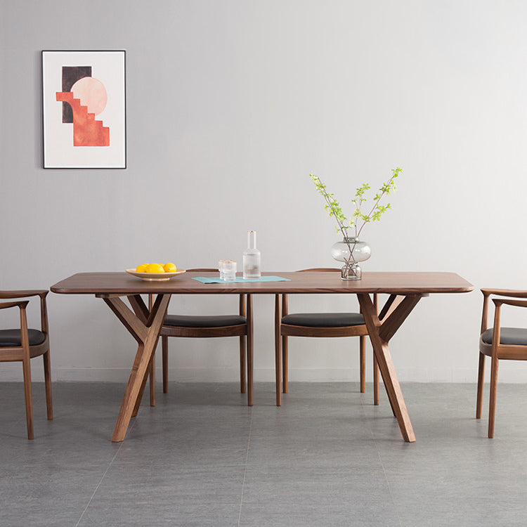 1/2/5/7 Pcs Ash Wood Modern Dining Room Set with Rectangle Table Dining Set 5 Pieces: Walnut Table, 4 Chairs Clearhalo 'Dining Room Sets' 'Dining Tables & Seating' 'dining_room_set' 'furn' 'furn_dining_room_set' 'Furniture' 'furniture_dining_room_set' 'Kitchen & Dining Furniture' 'kitchen&dining_furn' 'kitchen' 4451897
