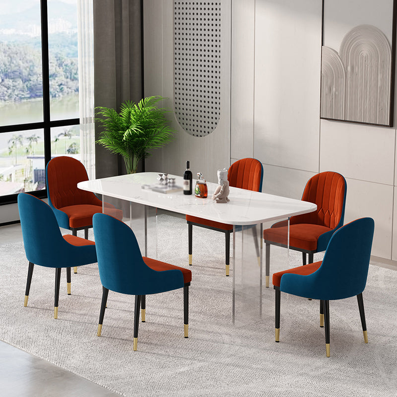 1/2/5/7 Pieces Modern Dining Set with Rectangle Table and Red Chairs Dinette Set Clearhalo 'Dining Room Sets' 'Dining Tables & Seating' 'dining_room_set' 'furn' 'furn_dining_room_set' 'Furniture' 'furniture_dining_room_set' 'Kitchen & Dining Furniture' 'kitchen&dining_furn' 'kitchen' 4451914
