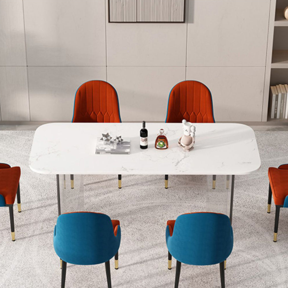 1/2/5/7 Pieces Modern Dining Set with Rectangle Table and Red Chairs Dinette Set Clearhalo 'Dining Room Sets' 'Dining Tables & Seating' 'dining_room_set' 'furn' 'furn_dining_room_set' 'Furniture' 'furniture_dining_room_set' 'Kitchen & Dining Furniture' 'kitchen&dining_furn' 'kitchen' 4451929