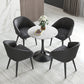 Contemporary 1/5 Pieces Dining Set Sintered Stone Dinette Table Set 5 Pieces: Table, 4 Black Chairs Clearhalo 'Dining Room Sets' 'Dining Tables & Seating' 'dining_room_set' 'furn' 'furn_dining_room_set' 'Furniture' 'furniture_dining_room_set' 'Kitchen & Dining Furniture' 'kitchen&dining_furn' 'kitchen' 4451939