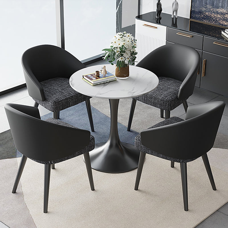 Contemporary 1/5 Pieces Dining Set Sintered Stone Dinette Table Set Clearhalo 'Dining Room Sets' 'Dining Tables & Seating' 'dining_room_set' 'furn' 'furn_dining_room_set' 'Furniture' 'furniture_dining_room_set' 'Kitchen & Dining Furniture' 'kitchen&dining_furn' 'kitchen' 4451949
