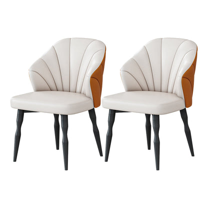 1/2/7/9 Pcs Metal Modern Dining Room Set with Round Indoor Table Dining Set 2 Orange Chairs Clearhalo 'Dining Room Sets' 'Dining Tables & Seating' 'dining_room_set' 'furn' 'furn_dining_room_set' 'Furniture' 'furniture_dining_room_set' 'Kitchen & Dining Furniture' 'kitchen&dining_furn' 'kitchen' 4451959