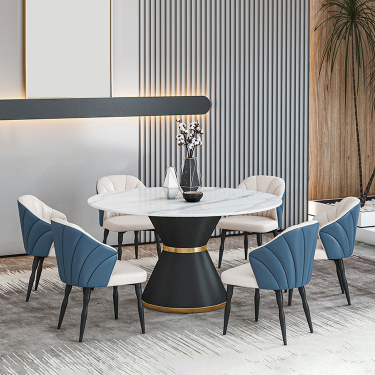 1/2/7/9 Pcs Metal Modern Dining Room Set with Round Indoor Table Dining Set Clearhalo 'Dining Room Sets' 'Dining Tables & Seating' 'dining_room_set' 'furn' 'furn_dining_room_set' 'Furniture' 'furniture_dining_room_set' 'Kitchen & Dining Furniture' 'kitchen&dining_furn' 'kitchen' 4451973