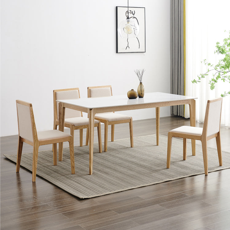 Modern 1/4/5/7 Pieces Dining Set Sintered Stone Top Dining Table Set with Chairs 5 Pieces: Table, 4 Chairs Clearhalo 'Dining Room Sets' 'Dining Tables & Seating' 'dining_room_set' 'furn' 'furn_dining_room_set' 'Furniture' 'furniture_dining_room_set' 'Kitchen & Dining Furniture' 'kitchen&dining_furn' 'kitchen' 4451982