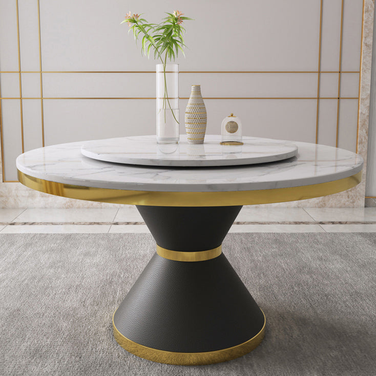 Glam 1/4/5/7/9 Pieces Dining Set Sintered Stone Dining Table Set for Home Use Clearhalo 'Dining Room Sets' 'Dining Tables & Seating' 'dining_room_set' 'furn' 'furn_dining_room_set' 'Furniture' 'furniture_dining_room_set' 'Kitchen & Dining Furniture' 'kitchen&dining_furn' 'kitchen' 4452003