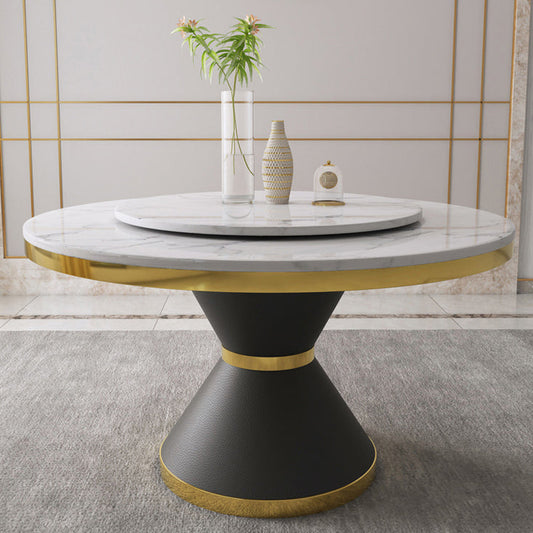 Glam 1/4/5/7/9 Pieces Dining Set Sintered Stone Dining Table Set for Home Use Clearhalo 'Dining Room Sets' 'Dining Tables & Seating' 'dining_room_set' 'furn' 'furn_dining_room_set' 'Furniture' 'furniture_dining_room_set' 'Kitchen & Dining Furniture' 'kitchen&dining_furn' 'kitchen' 4452003