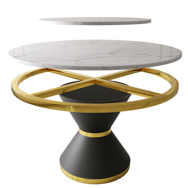 Glam 1/4/5/7/9 Pieces Dining Set Sintered Stone Dining Table Set for Home Use Clearhalo 'Dining Room Sets' 'Dining Tables & Seating' 'dining_room_set' 'furn' 'furn_dining_room_set' 'Furniture' 'furniture_dining_room_set' 'Kitchen & Dining Furniture' 'kitchen&dining_furn' 'kitchen' 4452007