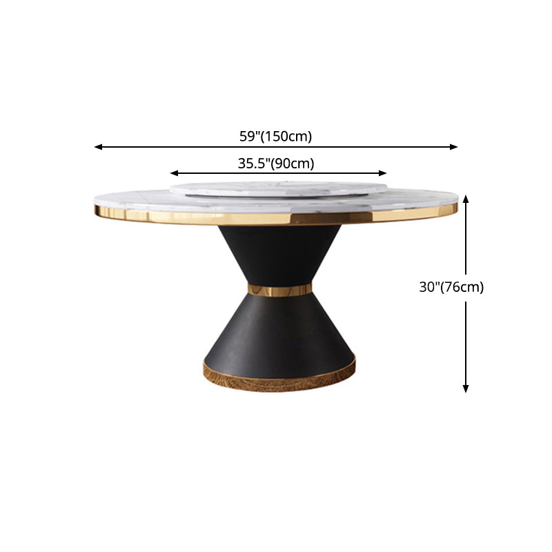 Glam 1/4/5/7/9 Pieces Dining Set Sintered Stone Dining Table Set for Home Use Clearhalo 'Dining Room Sets' 'Dining Tables & Seating' 'dining_room_set' 'furn' 'furn_dining_room_set' 'Furniture' 'furniture_dining_room_set' 'Kitchen & Dining Furniture' 'kitchen&dining_furn' 'kitchen' 4452011