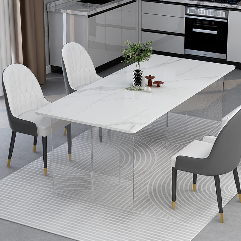Modern 1/4/5 Pieces Dining Set with Sintered Stone Table and Leather Chairs Dinette Set Clearhalo 'Dining Room Sets' 'Dining Tables & Seating' 'dining_room_set' 'furn' 'furn_dining_room_set' 'Furniture' 'furniture_dining_room_set' 'Kitchen & Dining Furniture' 'kitchen&dining_furn' 'kitchen' 4452013