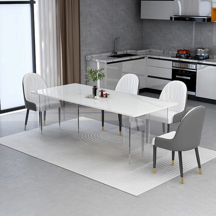 Modern 1/4/5 Pieces Dining Set with Sintered Stone Table and Leather Chairs Dinette Set 5 Pieces: White Table, 4 Chairs Clearhalo 'Dining Room Sets' 'Dining Tables & Seating' 'dining_room_set' 'furn' 'furn_dining_room_set' 'Furniture' 'furniture_dining_room_set' 'Kitchen & Dining Furniture' 'kitchen&dining_furn' 'kitchen' 4452014