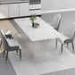 Modern 1/4/5 Pieces Dining Set with Sintered Stone Table and Leather Chairs Dinette Set Clearhalo 'Dining Room Sets' 'Dining Tables & Seating' 'dining_room_set' 'furn' 'furn_dining_room_set' 'Furniture' 'furniture_dining_room_set' 'Kitchen & Dining Furniture' 'kitchen&dining_furn' 'kitchen' 4452018