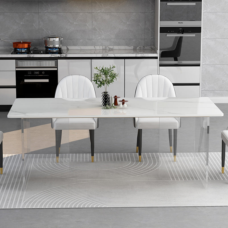 Modern 1/4/5 Pieces Dining Set with Sintered Stone Table and Leather Chairs Dinette Set Clearhalo 'Dining Room Sets' 'Dining Tables & Seating' 'dining_room_set' 'furn' 'furn_dining_room_set' 'Furniture' 'furniture_dining_room_set' 'Kitchen & Dining Furniture' 'kitchen&dining_furn' 'kitchen' 4452019