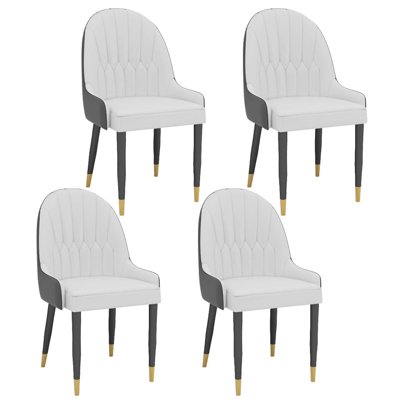 Modern 1/4/5 Pieces Dining Set with Sintered Stone Table and Leather Chairs Dinette Set 4 White Chairs Clearhalo 'Dining Room Sets' 'Dining Tables & Seating' 'dining_room_set' 'furn' 'furn_dining_room_set' 'Furniture' 'furniture_dining_room_set' 'Kitchen & Dining Furniture' 'kitchen&dining_furn' 'kitchen' 4452021