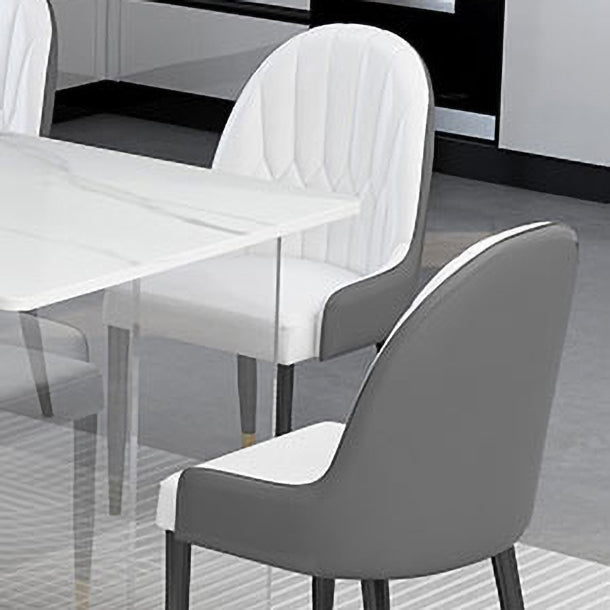 Modern 1/4/5 Pieces Dining Set with Sintered Stone Table and Leather Chairs Dinette Set Clearhalo 'Dining Room Sets' 'Dining Tables & Seating' 'dining_room_set' 'furn' 'furn_dining_room_set' 'Furniture' 'furniture_dining_room_set' 'Kitchen & Dining Furniture' 'kitchen&dining_furn' 'kitchen' 4452026