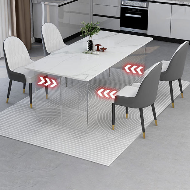 Modern 1/4/5 Pieces Dining Set with Sintered Stone Table and Leather Chairs Dinette Set Clearhalo 'Dining Room Sets' 'Dining Tables & Seating' 'dining_room_set' 'furn' 'furn_dining_room_set' 'Furniture' 'furniture_dining_room_set' 'Kitchen & Dining Furniture' 'kitchen&dining_furn' 'kitchen' 4452027
