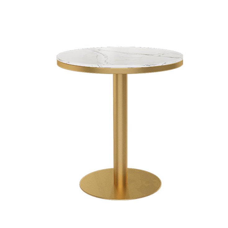 1/3 Pcs Metal Glam Dining Room Set with Round Table and Pedestal Base Dining Set White-Gold 24"L x 24"W Clearhalo 'Dining Room Sets' 'Dining Tables & Seating' 'dining_room_set' 'furn' 'furn_dining_room_set' 'Furniture' 'furniture_dining_room_set' 'Kitchen & Dining Furniture' 'kitchen&dining_furn' 'kitchen' 4452040