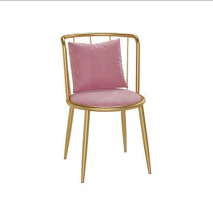 1/3 Pcs Metal Glam Dining Room Set with Round Table and Pedestal Base Dining Set 1 Pink Chair Clearhalo 'Dining Room Sets' 'Dining Tables & Seating' 'dining_room_set' 'furn' 'furn_dining_room_set' 'Furniture' 'furniture_dining_room_set' 'Kitchen & Dining Furniture' 'kitchen&dining_furn' 'kitchen' 4452042