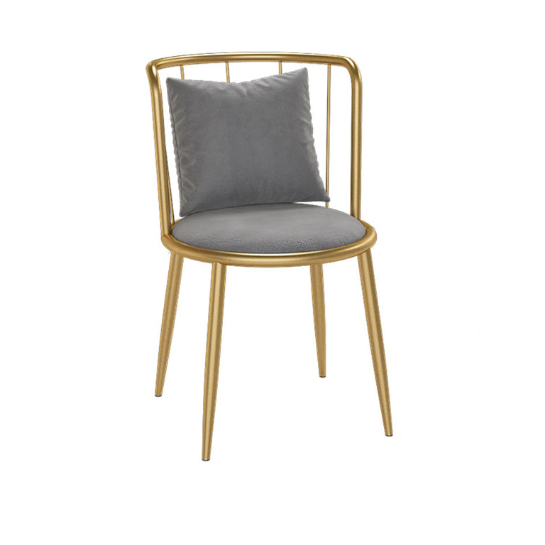 1/3 Pcs Metal Glam Dining Room Set with Round Table and Pedestal Base Dining Set 1 Grey Chair Clearhalo 'Dining Room Sets' 'Dining Tables & Seating' 'dining_room_set' 'furn' 'furn_dining_room_set' 'Furniture' 'furniture_dining_room_set' 'Kitchen & Dining Furniture' 'kitchen&dining_furn' 'kitchen' 4452046