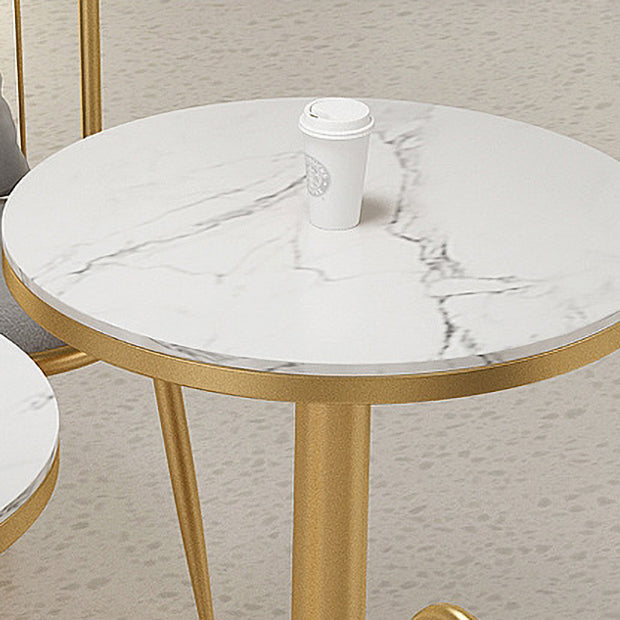 1/3 Pcs Metal Glam Dining Room Set with Round Table and Pedestal Base Dining Set Clearhalo 'Dining Room Sets' 'Dining Tables & Seating' 'dining_room_set' 'furn' 'furn_dining_room_set' 'Furniture' 'furniture_dining_room_set' 'Kitchen & Dining Furniture' 'kitchen&dining_furn' 'kitchen' 4452047