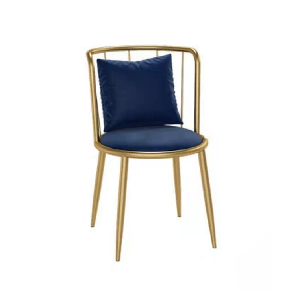 1/3 Pcs Metal Glam Dining Room Set with Round Table and Pedestal Base Dining Set 1 Blue Chair Clearhalo 'Dining Room Sets' 'Dining Tables & Seating' 'dining_room_set' 'furn' 'furn_dining_room_set' 'Furniture' 'furniture_dining_room_set' 'Kitchen & Dining Furniture' 'kitchen&dining_furn' 'kitchen' 4452048