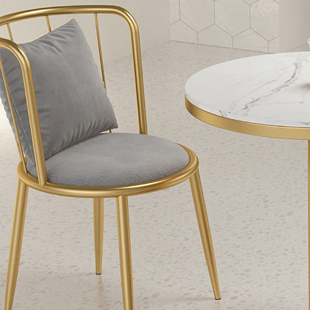 1/3 Pcs Metal Glam Dining Room Set with Round Table and Pedestal Base Dining Set Clearhalo 'Dining Room Sets' 'Dining Tables & Seating' 'dining_room_set' 'furn' 'furn_dining_room_set' 'Furniture' 'furniture_dining_room_set' 'Kitchen & Dining Furniture' 'kitchen&dining_furn' 'kitchen' 4452050