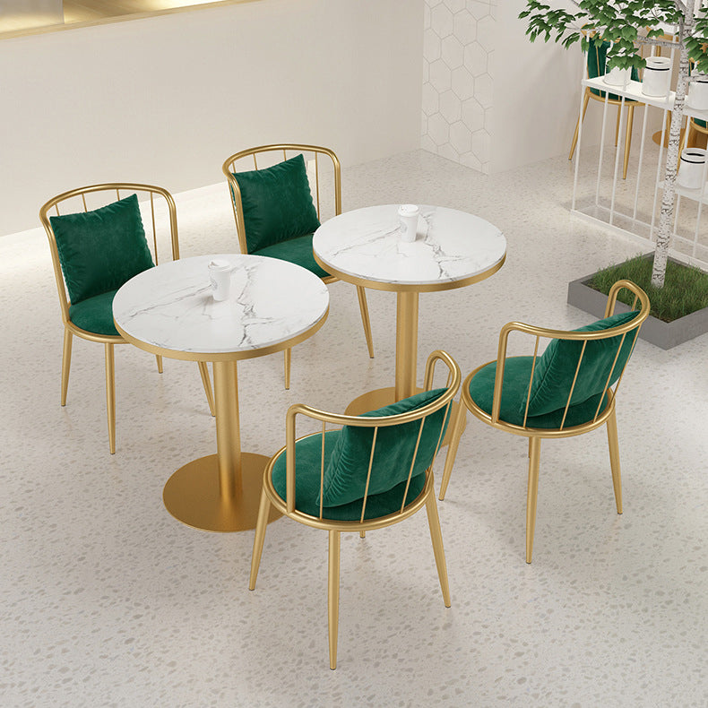 1/3 Pcs Metal Glam Dining Room Set with Round Table and Pedestal Base Dining Set Clearhalo 'Dining Room Sets' 'Dining Tables & Seating' 'dining_room_set' 'furn' 'furn_dining_room_set' 'Furniture' 'furniture_dining_room_set' 'Kitchen & Dining Furniture' 'kitchen&dining_furn' 'kitchen' 4452053