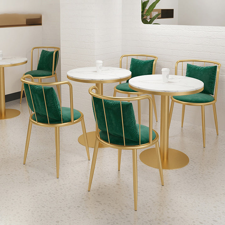 1/3 Pcs Metal Glam Dining Room Set with Round Table and Pedestal Base Dining Set Clearhalo 'Dining Room Sets' 'Dining Tables & Seating' 'dining_room_set' 'furn' 'furn_dining_room_set' 'Furniture' 'furniture_dining_room_set' 'Kitchen & Dining Furniture' 'kitchen&dining_furn' 'kitchen' 4452054