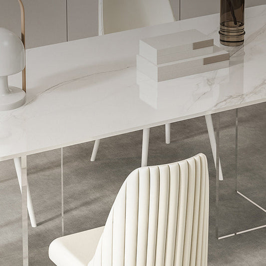 Modern 1/5/7 Pieces Dining Set Sintered Stone Dining Table Set with Leather Chairs Clearhalo 'Dining Room Sets' 'Dining Tables & Seating' 'dining_room_set' 'furn' 'furn_dining_room_set' 'Furniture' 'furniture_dining_room_set' 'Kitchen & Dining Furniture' 'kitchen&dining_furn' 'kitchen' 4452062