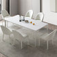 Contemporary 1/4/5/7 Pieces Dining Set Sintered Stone Dinette Furniture for Home Use 7 Pieces: Table, 6 Chairs Clearhalo 'Dining Room Sets' 'Dining Tables & Seating' 'dining_room_set' 'furn' 'furn_dining_room_set' 'Furniture' 'furniture_dining_room_set' 'Kitchen & Dining Furniture' 'kitchen&dining_furn' 'kitchen' 4452077
