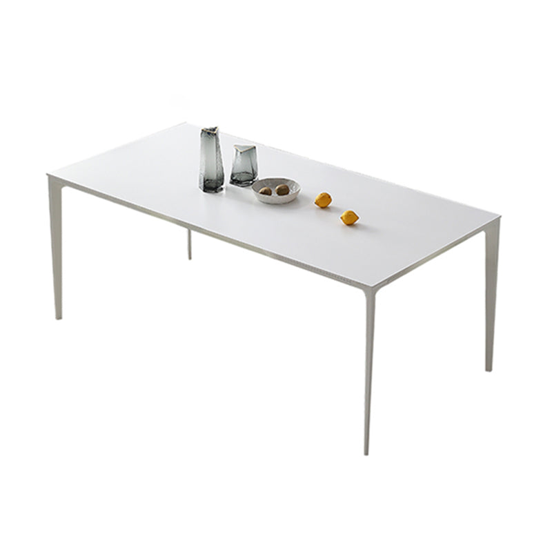 Contemporary 1/4/5/7 Pieces Dining Set Sintered Stone Dinette Furniture for Home Use White 79"L x 35"W Clearhalo 'Dining Room Sets' 'Dining Tables & Seating' 'dining_room_set' 'furn' 'furn_dining_room_set' 'Furniture' 'furniture_dining_room_set' 'Kitchen & Dining Furniture' 'kitchen&dining_furn' 'kitchen' 4452082