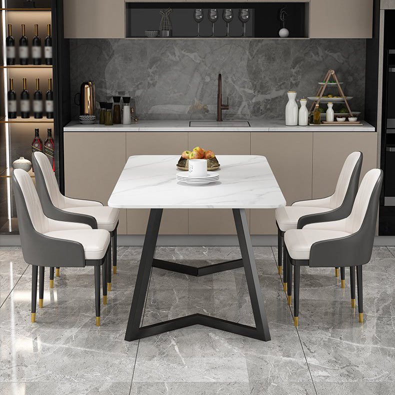 Modern 1/4/5/7 Pieces Furniture with Sintered Stone Table and Chairs Dining Set Clearhalo 'Dining Room Sets' 'Dining Tables & Seating' 'dining_room_set' 'furn' 'furn_dining_room_set' 'Furniture' 'furniture_dining_room_set' 'Kitchen & Dining Furniture' 'kitchen&dining_furn' 'kitchen' 4452106