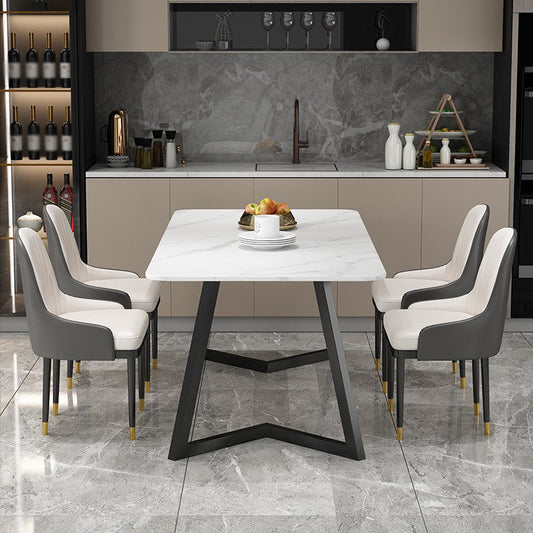 Modern 1/4/5/7 Pieces Furniture with Sintered Stone Table and Chairs Dining Set Clearhalo 'Dining Room Sets' 'Dining Tables & Seating' 'dining_room_set' 'furn' 'furn_dining_room_set' 'Furniture' 'furniture_dining_room_set' 'Kitchen & Dining Furniture' 'kitchen&dining_furn' 'kitchen' 4452106