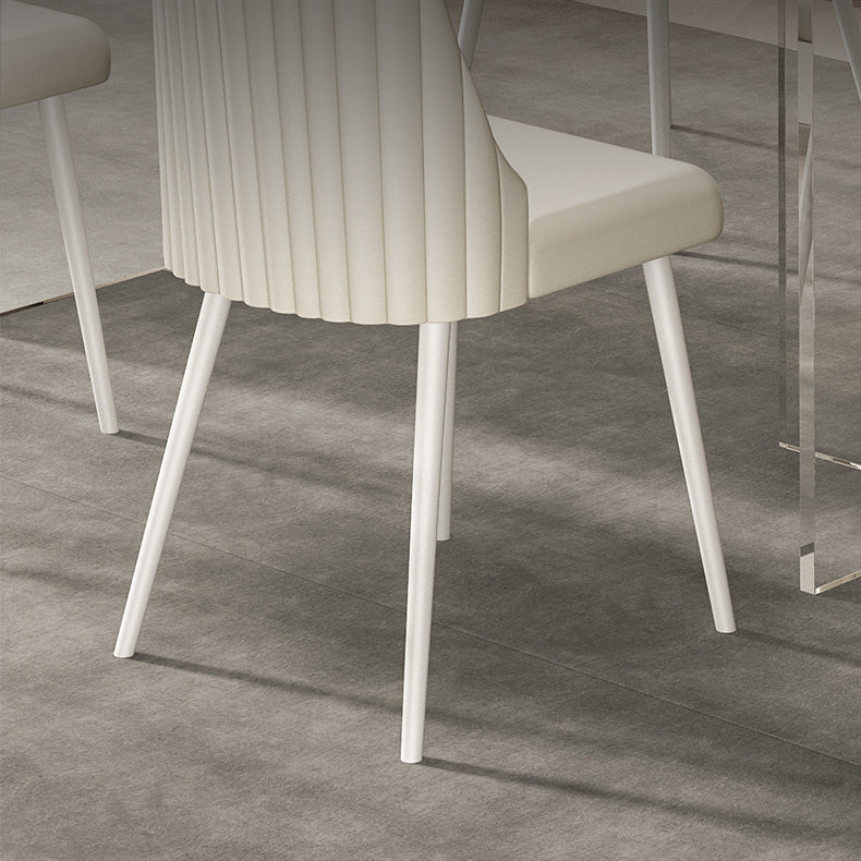 Modern 1/2/5/7 Pieces Rectangle Dining Set Sintered Stone Top Table with Leather Chairs Clearhalo 'Dining Room Sets' 'Dining Tables & Seating' 'dining_room_set' 'furn' 'furn_dining_room_set' 'Furniture' 'furniture_dining_room_set' 'Kitchen & Dining Furniture' 'kitchen&dining_furn' 'kitchen' 4452120