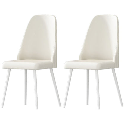 Modern 1/2/5/7 Pieces Rectangle Dining Set Sintered Stone Top Table with Leather Chairs 2 White Chairs Clearhalo 'Dining Room Sets' 'Dining Tables & Seating' 'dining_room_set' 'furn' 'furn_dining_room_set' 'Furniture' 'furniture_dining_room_set' 'Kitchen & Dining Furniture' 'kitchen&dining_furn' 'kitchen' 4452121
