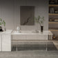 Modern 1/2/5/7 Pieces Rectangle Dining Set Sintered Stone Top Table with Leather Chairs Clearhalo 'Dining Room Sets' 'Dining Tables & Seating' 'dining_room_set' 'furn' 'furn_dining_room_set' 'Furniture' 'furniture_dining_room_set' 'Kitchen & Dining Furniture' 'kitchen&dining_furn' 'kitchen' 4452123