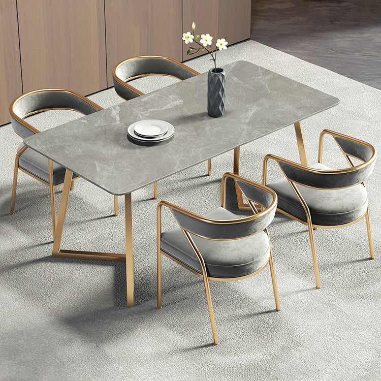 1/4/5/7 Pcs Metal Scandinavian Dining Room Set with Rectangle Table Dining Set Clearhalo 'Dining Room Sets' 'Dining Tables & Seating' 'dining_room_set' 'furn' 'furn_dining_room_set' 'Furniture' 'furniture_dining_room_set' 'Kitchen & Dining Furniture' 'kitchen&dining_furn' 'kitchen' 4452137