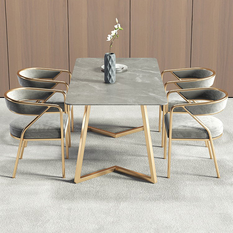 1/4/5/7 Pcs Metal Scandinavian Dining Room Set with Rectangle Table Dining Set Clearhalo 'Dining Room Sets' 'Dining Tables & Seating' 'dining_room_set' 'furn' 'furn_dining_room_set' 'Furniture' 'furniture_dining_room_set' 'Kitchen & Dining Furniture' 'kitchen&dining_furn' 'kitchen' 4452139