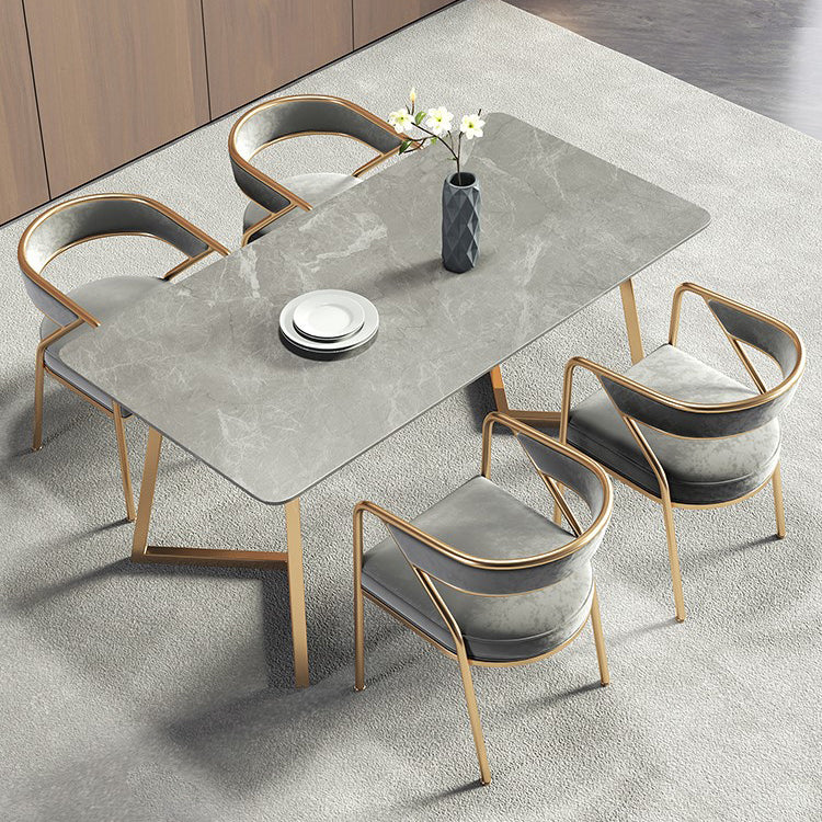 1/4/5/7 Pcs Metal Scandinavian Dining Room Set with Rectangle Table Dining Set Clearhalo 'Dining Room Sets' 'Dining Tables & Seating' 'dining_room_set' 'furn' 'furn_dining_room_set' 'Furniture' 'furniture_dining_room_set' 'Kitchen & Dining Furniture' 'kitchen&dining_furn' 'kitchen' 4452140