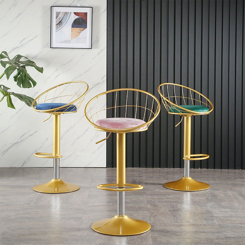 Glam Adjustable Counter Bar Stool Backrest Bar Stool with Footrest and Swivel Clearhalo 'Bar Furniture' 'Bar Stools' 'bar_stools' 'furn' 'furn_bar_stools' 'furniture_bar_stools' 'Kitchen & Dining Furniture' 'kitchen&dining_furn' 'kitchen' 'kitchen_furn' Furniture' 4452152