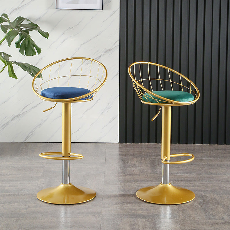 Glam Adjustable Counter Bar Stool Backrest Bar Stool with Footrest and Swivel Clearhalo 'Bar Furniture' 'Bar Stools' 'bar_stools' 'furn' 'furn_bar_stools' 'furniture_bar_stools' 'Kitchen & Dining Furniture' 'kitchen&dining_furn' 'kitchen' 'kitchen_furn' Furniture' 4452154