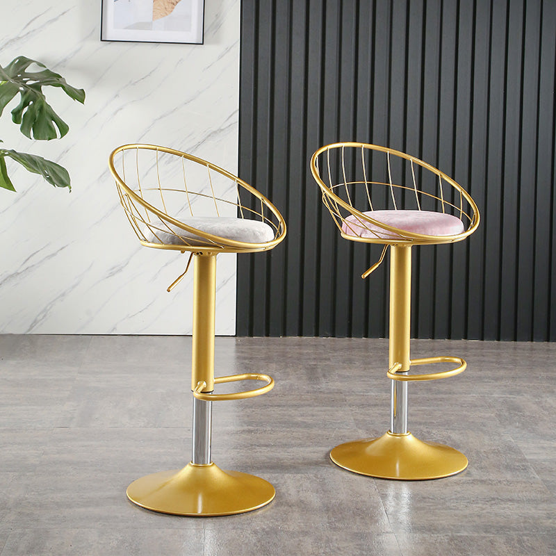 Glam Adjustable Counter Bar Stool Backrest Bar Stool with Footrest and Swivel Clearhalo 'Bar Furniture' 'Bar Stools' 'bar_stools' 'furn' 'furn_bar_stools' 'furniture_bar_stools' 'Kitchen & Dining Furniture' 'kitchen&dining_furn' 'kitchen' 'kitchen_furn' Furniture' 4452157