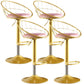 Glam Adjustable Counter Bar Stool Backrest Bar Stool with Footrest and Swivel Pink 4 Piece Set Clearhalo 'Bar Furniture' 'Bar Stools' 'bar_stools' 'furn' 'furn_bar_stools' 'furniture_bar_stools' 'Kitchen & Dining Furniture' 'kitchen&dining_furn' 'kitchen' 'kitchen_furn' Furniture' 4452158