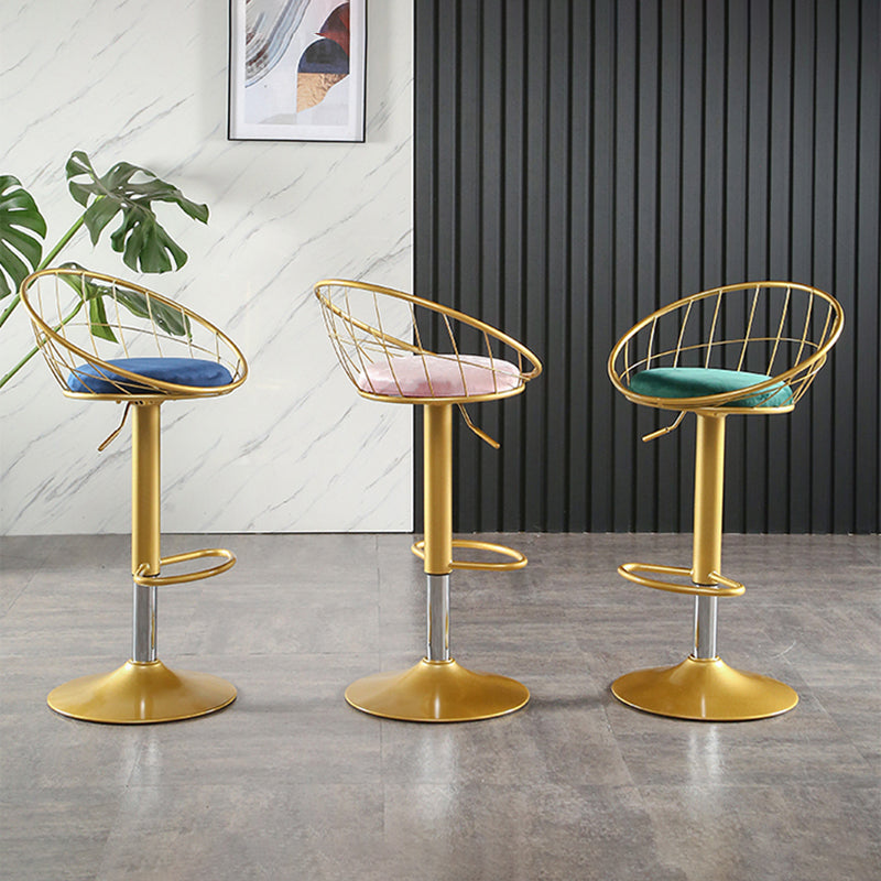 Glam Adjustable Counter Bar Stool Backrest Bar Stool with Footrest and Swivel Clearhalo 'Bar Furniture' 'Bar Stools' 'bar_stools' 'furn' 'furn_bar_stools' 'furniture_bar_stools' 'Kitchen & Dining Furniture' 'kitchen&dining_furn' 'kitchen' 'kitchen_furn' Furniture' 4452159