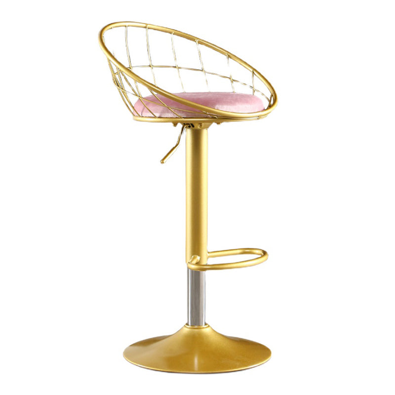 Glam Adjustable Counter Bar Stool Backrest Bar Stool with Footrest and Swivel Clearhalo 'Bar Furniture' 'Bar Stools' 'bar_stools' 'furn' 'furn_bar_stools' 'furniture_bar_stools' 'Kitchen & Dining Furniture' 'kitchen&dining_furn' 'kitchen' 'kitchen_furn' Furniture' 4452160