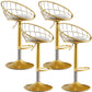 Glam Adjustable Counter Bar Stool Backrest Bar Stool with Footrest and Swivel Gray 4 Piece Set Clearhalo 'Bar Furniture' 'Bar Stools' 'bar_stools' 'furn' 'furn_bar_stools' 'furniture_bar_stools' 'Kitchen & Dining Furniture' 'kitchen&dining_furn' 'kitchen' 'kitchen_furn' Furniture' 4452164
