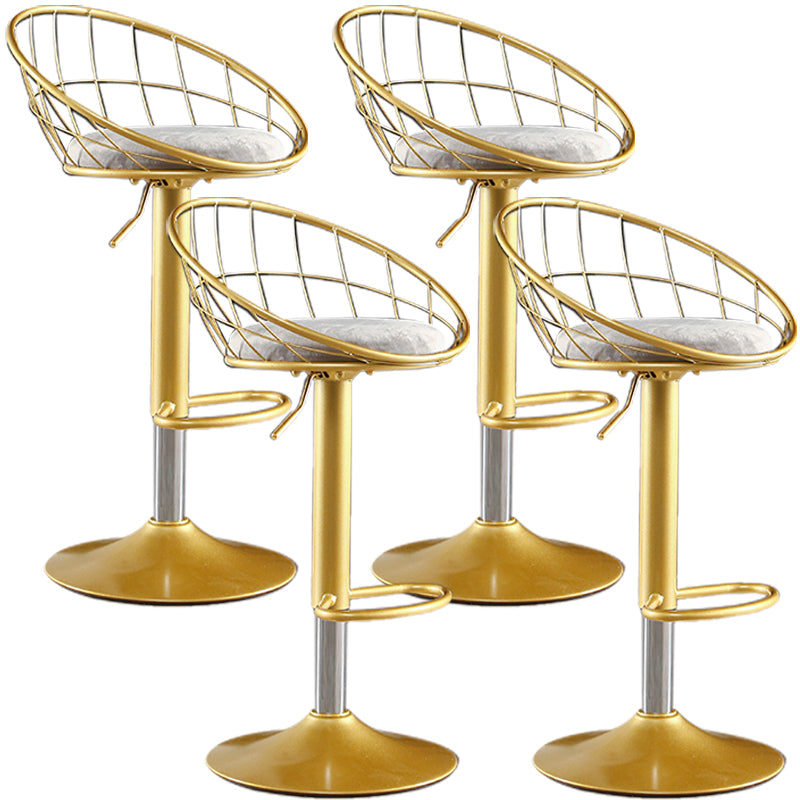 Glam Adjustable Counter Bar Stool Backrest Bar Stool with Footrest and Swivel Gray 4 Piece Set Clearhalo 'Bar Furniture' 'Bar Stools' 'bar_stools' 'furn' 'furn_bar_stools' 'furniture_bar_stools' 'Kitchen & Dining Furniture' 'kitchen&dining_furn' 'kitchen' 'kitchen_furn' Furniture' 4452164